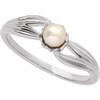 14K White Cultured Freshwater Pearl Ring