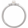 Platinum Cultured Seed Pearl Floral Ring