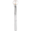 Platinum Cultured White Freshwater Pearl Heart Ring