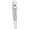 Platinum Cultured Seed Pearl Stackable Ring