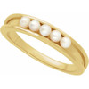 14K Yellow Cultured Seed Pearl Stackable Ring