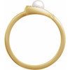 14K Yellow Cultured Akoya Pearl & .05 CTW Natural Diamond Ring