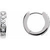 14K White .05 CTW Natural Diamond Hinged 12.4 mm Hoop Earring