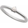 14K White Cultured White Seed Pearl Ring