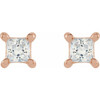 14K Rose 2.5 mm Square 1/5 CTW Lab-Grown Diamond Earrings