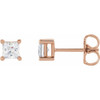 14K Rose 3.9 mm Square 3/4 CTW Lab-Grown Diamond Earrings