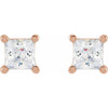 14K Rose 3.9 mm Square 3/4 CTW Lab-Grown Diamond Earrings