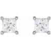 14K White 3.5 mm Square 1/2 CTW Lab-Grown Diamond Earrings