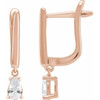 14K Rose 1/2 CTW Lab-Grown Diamond Lever Back Earrings