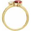 14K Yellow Lab-Grown Ruby & 1/4  CTW Lab-Grown Diamond Ring