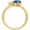 14K Yellow Lab-Grown Blue Sapphire & 1/4  CTW Lab-Grown Diamond Ring
