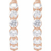 14K Rose 1 CTW Lab-Grown Diamond Hoop Earrings