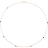 14K Rose 1/3 CTW Natural Black Diamond 7-Station 16-18" Necklace