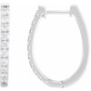14K White 9/10 CTW Lab-Grown Diamond Hoop Earrings