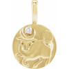14K Yellow .015 CT Natural Diamond Chinese Zodiac Ox Pendant