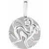 14K White .015 CT Natural Diamond Chinese Zodiac Monkey Pendant
