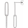 14K White 1/2 CTW Lab-Grown Diamond Elongated Link Earrings