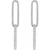 14K White 1/2 CTW Lab-Grown Diamond Elongated Link Earrings