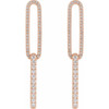 14K Rose 1/2 CTW Lab-Grown Diamond Elongated Link Earrings