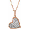 14K Rose 1/4 CTW Natural Diamond Heart 18" Necklace