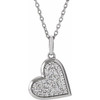 14 Karat White Gold Natural Diamond Heart Necklace 1/4 CTW, 18 Inch, 1.3mm - $1,305