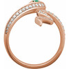 14K Rose Natural Emerald & 1/3 CTW Natural Diamond Snake Ring