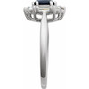 14K White Lab-Grown Blue Sapphire & 3/8 CTW Natural Diamond Ring