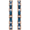 14K Rose Natural Blue Sapphire & 1 1/4 CTW Natural Diamond Hoop Earrings