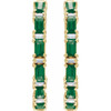 14K Yellow Natural Emerald & 1 1/4 CTW Natural Diamond Hoop Earrings