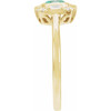 14K Yellow Natural Emerald & 1/6 CTW Natural Diamond Ring