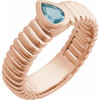 14K Rose Natural Sky Blue Topaz Ring