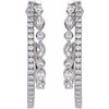 14K White 1 1/5 CTW Natural Diamond 30.5 mm Hoop Earrings
