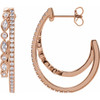 14K Rose 1 1/5 CTW Natural Diamond 30.5 mm Hoop Earrings