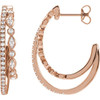 14K Rose 1 1/5 CTW Natural Diamond 30.5 mm Hoop Earrings