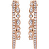 14K Rose 1 1/5 CTW Natural Diamond 30.5 mm Hoop Earrings