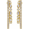 14K Yellow 1 1/5 CTW Natural Diamond 30.5 mm Hoop Earrings