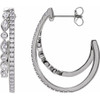 14K White 1 1/5 CTW Lab-Grown Diamond 30.5 mm Hoop Earrings