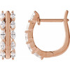 14K Rose 5/8 CTW Natural Diamond Hinged 15 mm Hoop Earrings