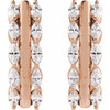 14K Rose 5/8 CTW Natural Diamond Hinged 15 mm Hoop Earrings