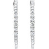 14K White 1 1/3 CTW Lab-Grown Diamond  30 mm Hoop Earrings