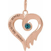 14K Rose Lab-Grown Alexandrite & Engraved I'll Hold You In My Heart Pendant