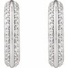 14K White 5/8 CTW Natural Diamond Hoop Earrings