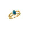 14K Yellow 7x5 mm Oval Natural London Blue Topaz Ring