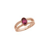 14K Rose 7x5 mm Oval Natural Rhodolite Garnet Ring