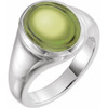 Sterling Silver 10x8 mm Natural Peridot Ring