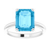 Sterling Silver Natural Swiss Blue Topaz Ring