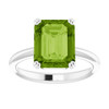 Platinum Natural Peridot Ring