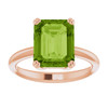 14K Rose Natural Peridot Ring