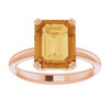 14K Rose Natural Citrine Ring