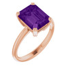 14K Rose Natural Amethyst Ring